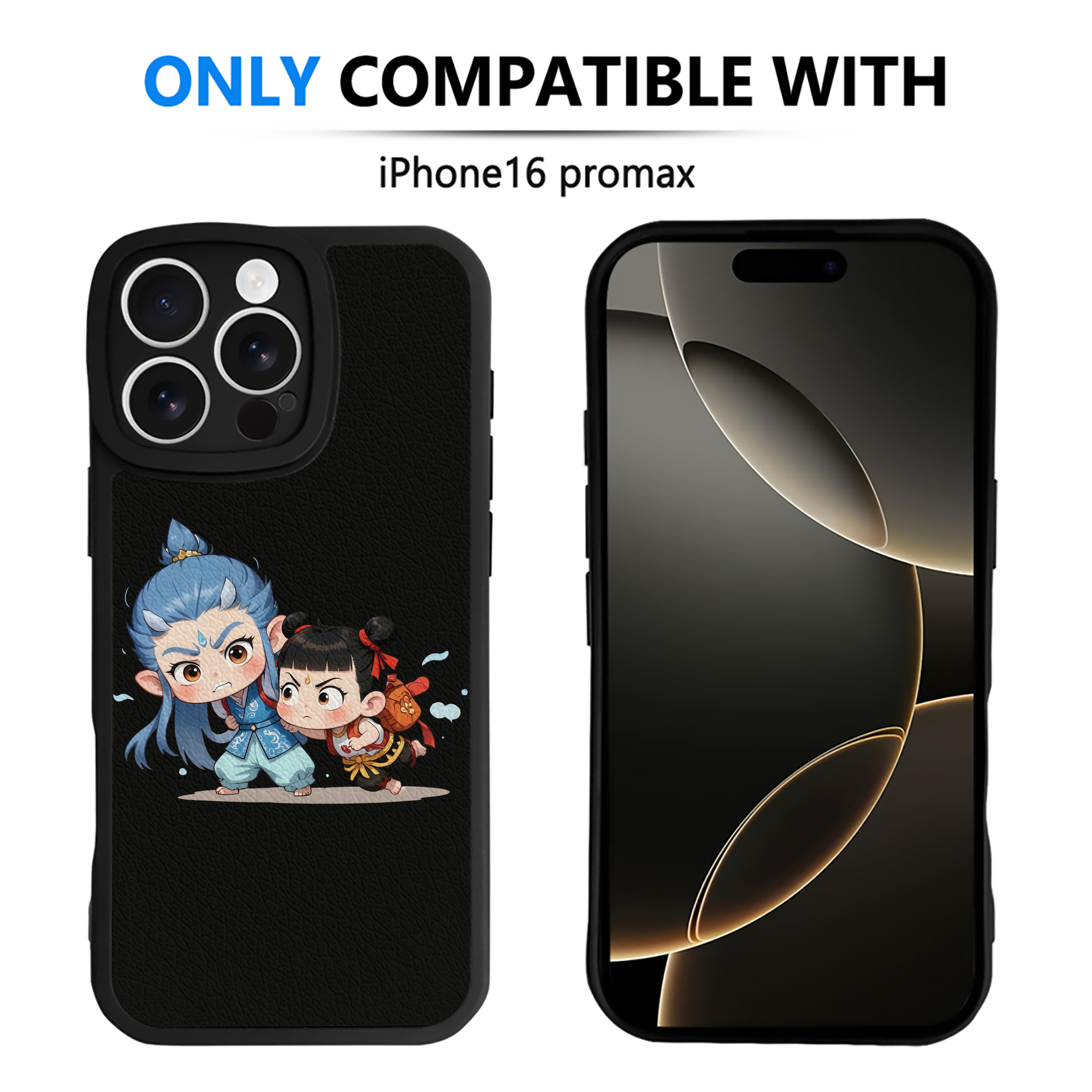 （画像用） Ne Zha 2 ナタ 魔童の大暴れ 【iPhone 16シリーズ対応】シリコンスマホケース（レザー調） 材質：シリコン